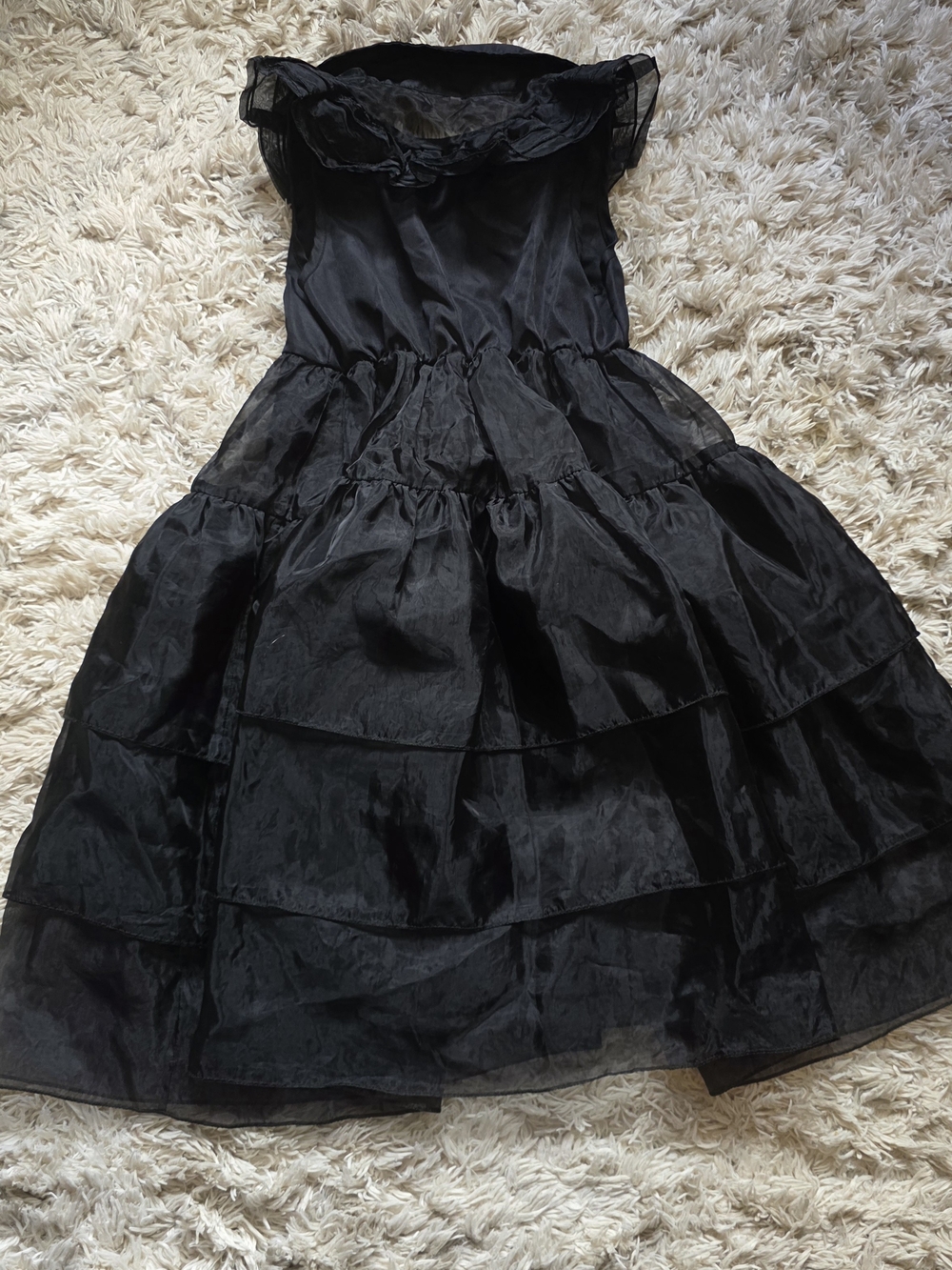 Black Ruffled Tiered Kids Dress